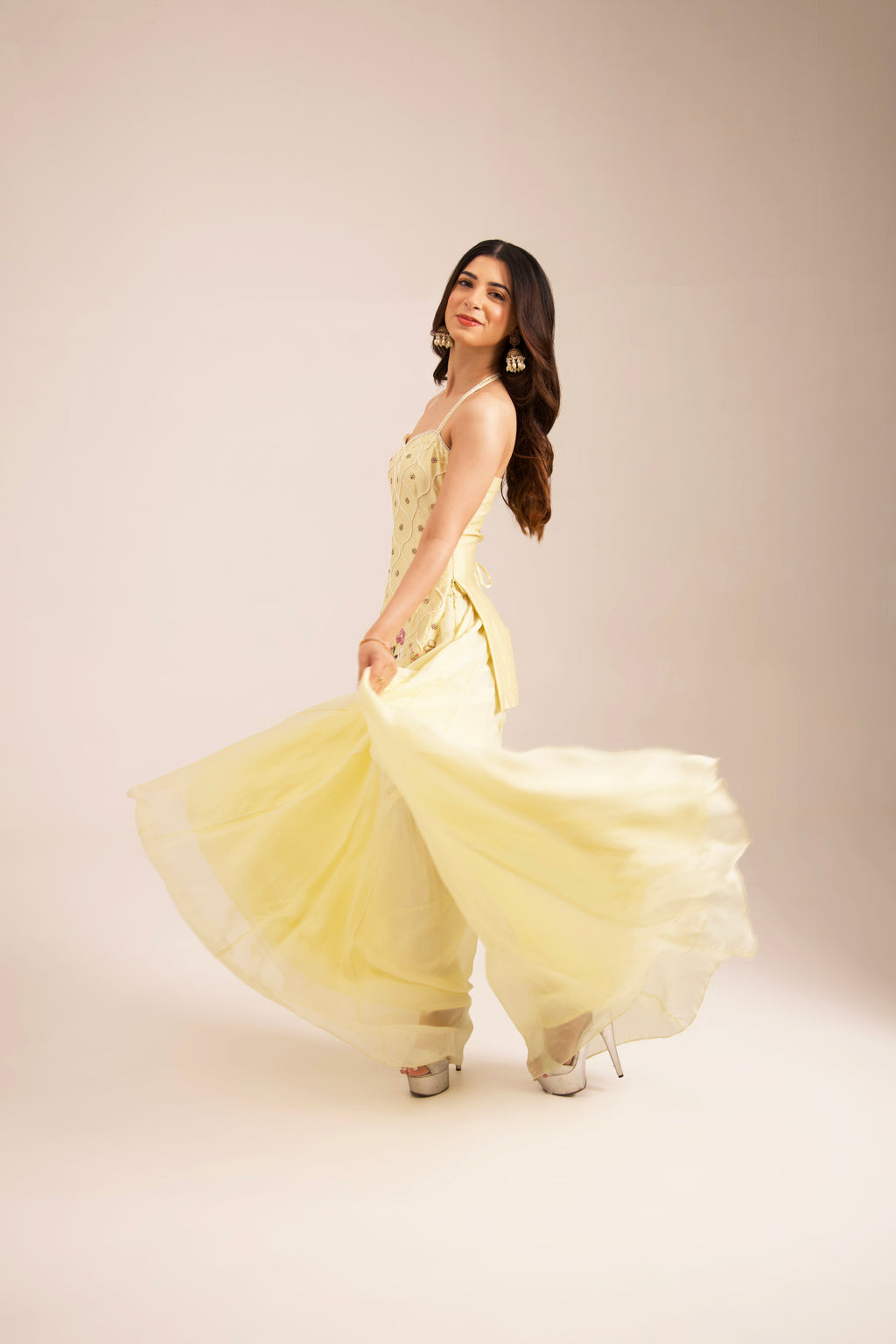 Butter-Pearl Sharara Set