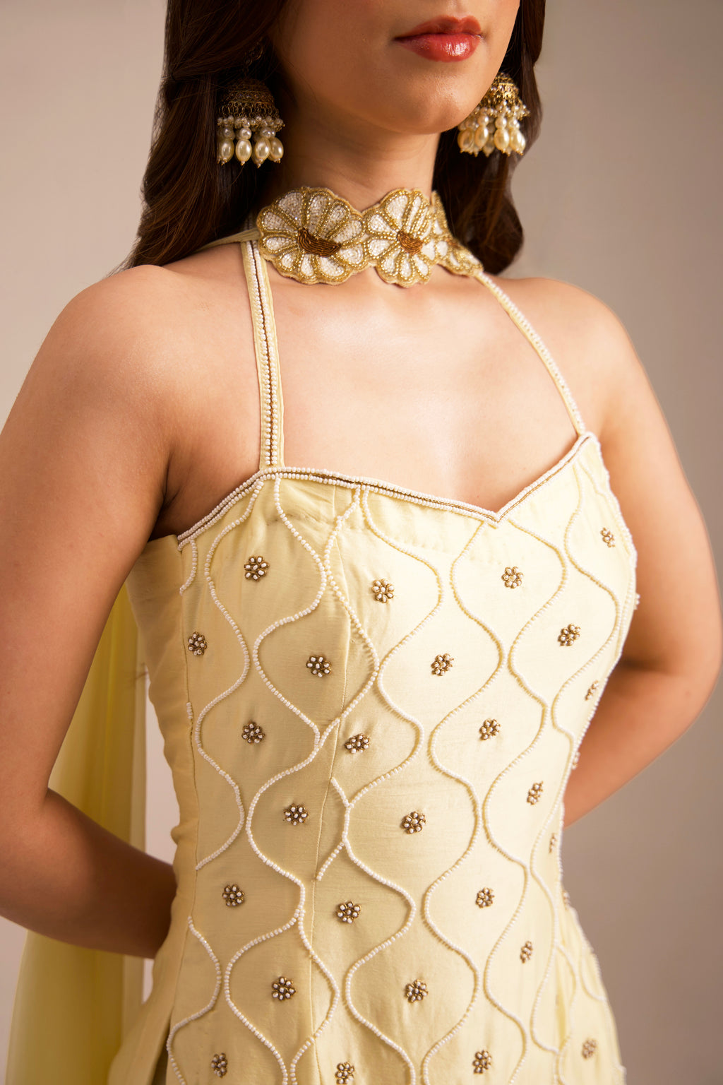 Butter-Pearl Sharara Set