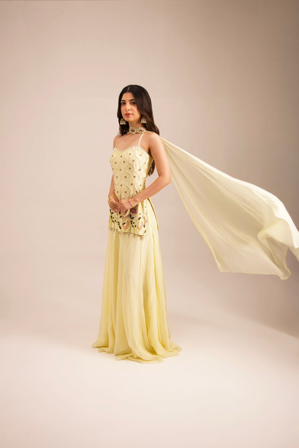Butter-Pearl Sharara Set