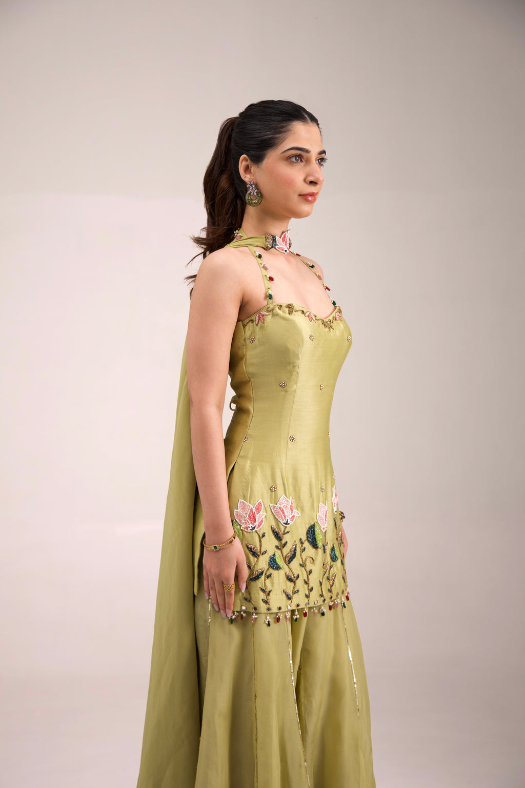 Sage-Glow Sharara set