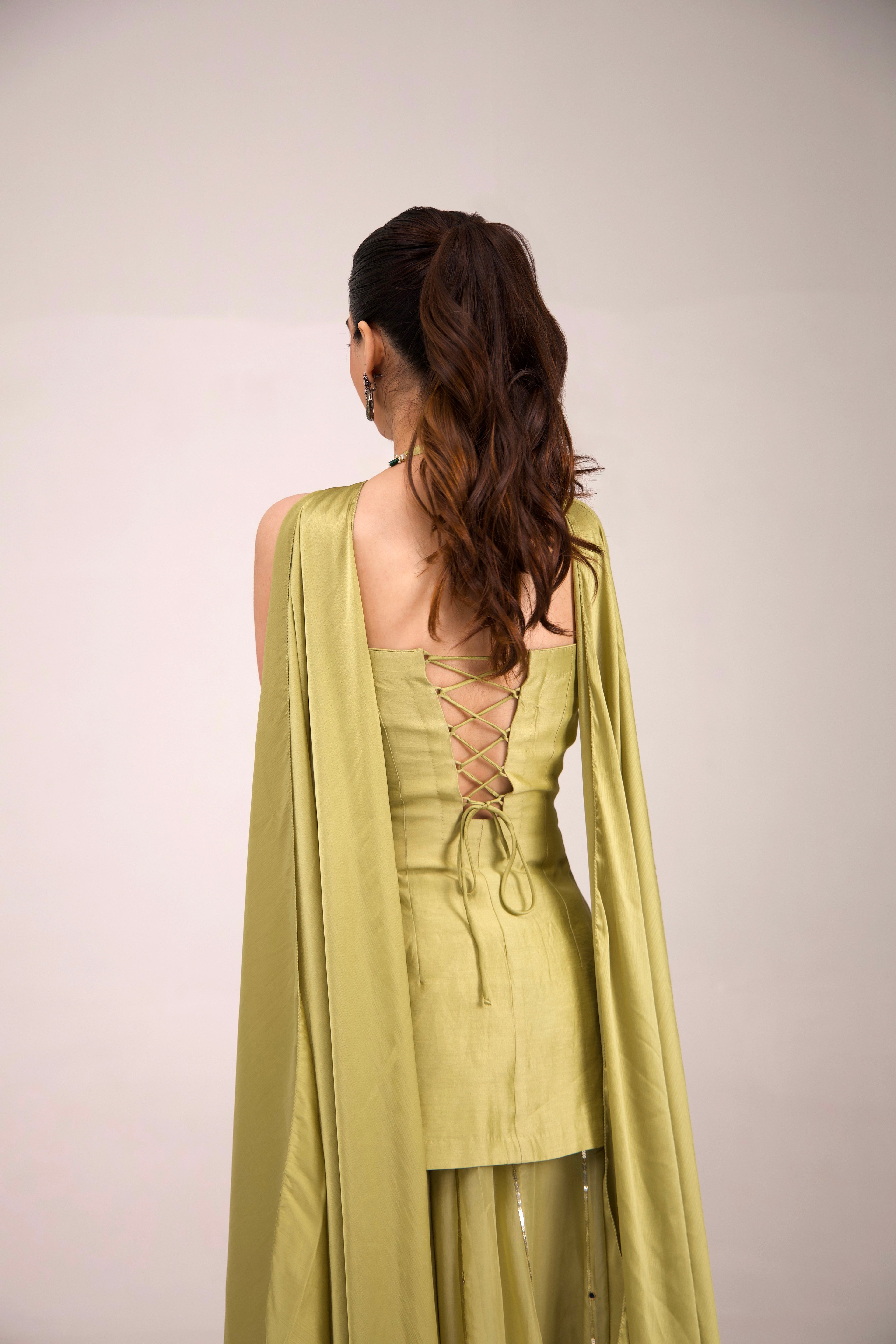 Sage-Glow Sharara set