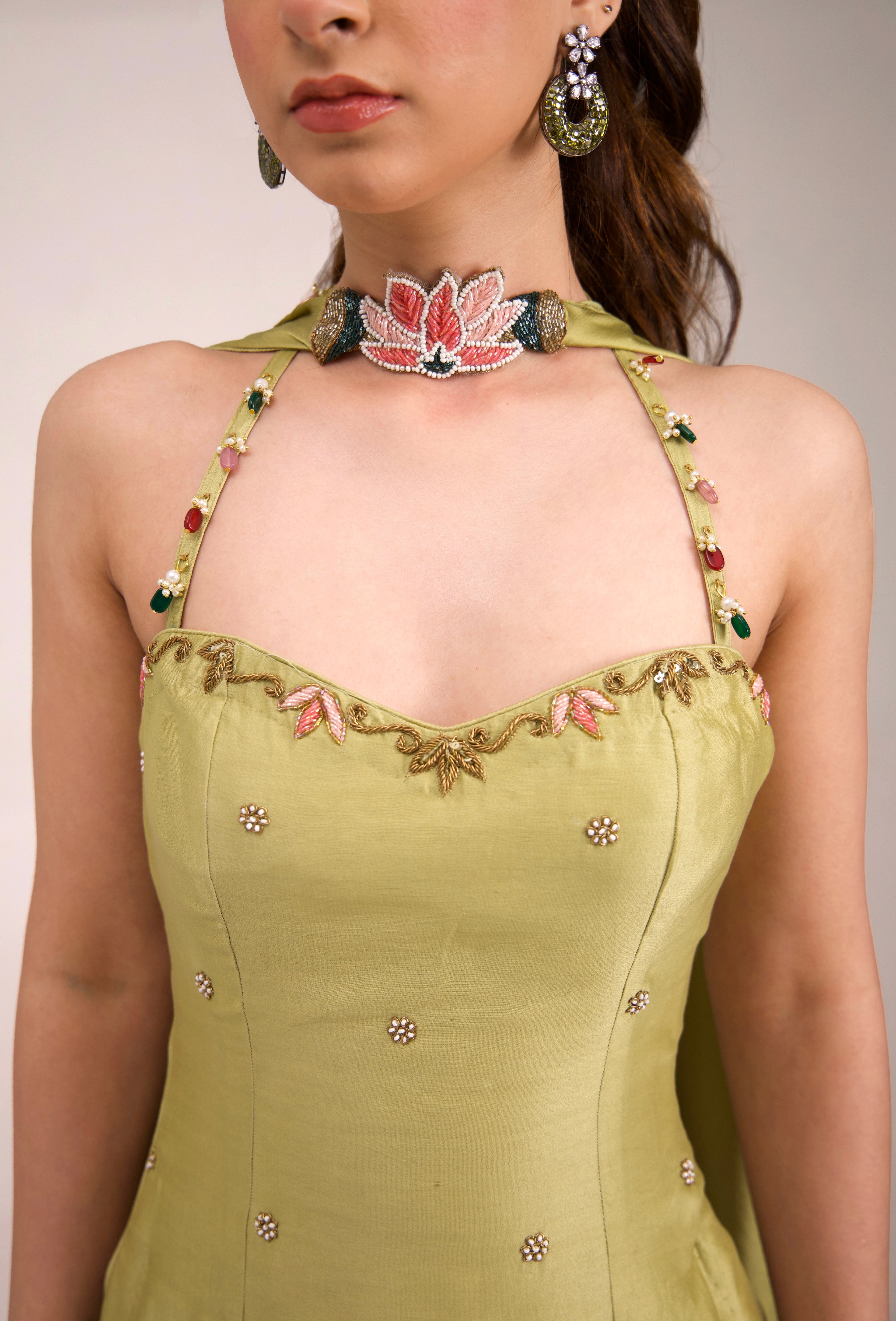 Sage-Glow Sharara set