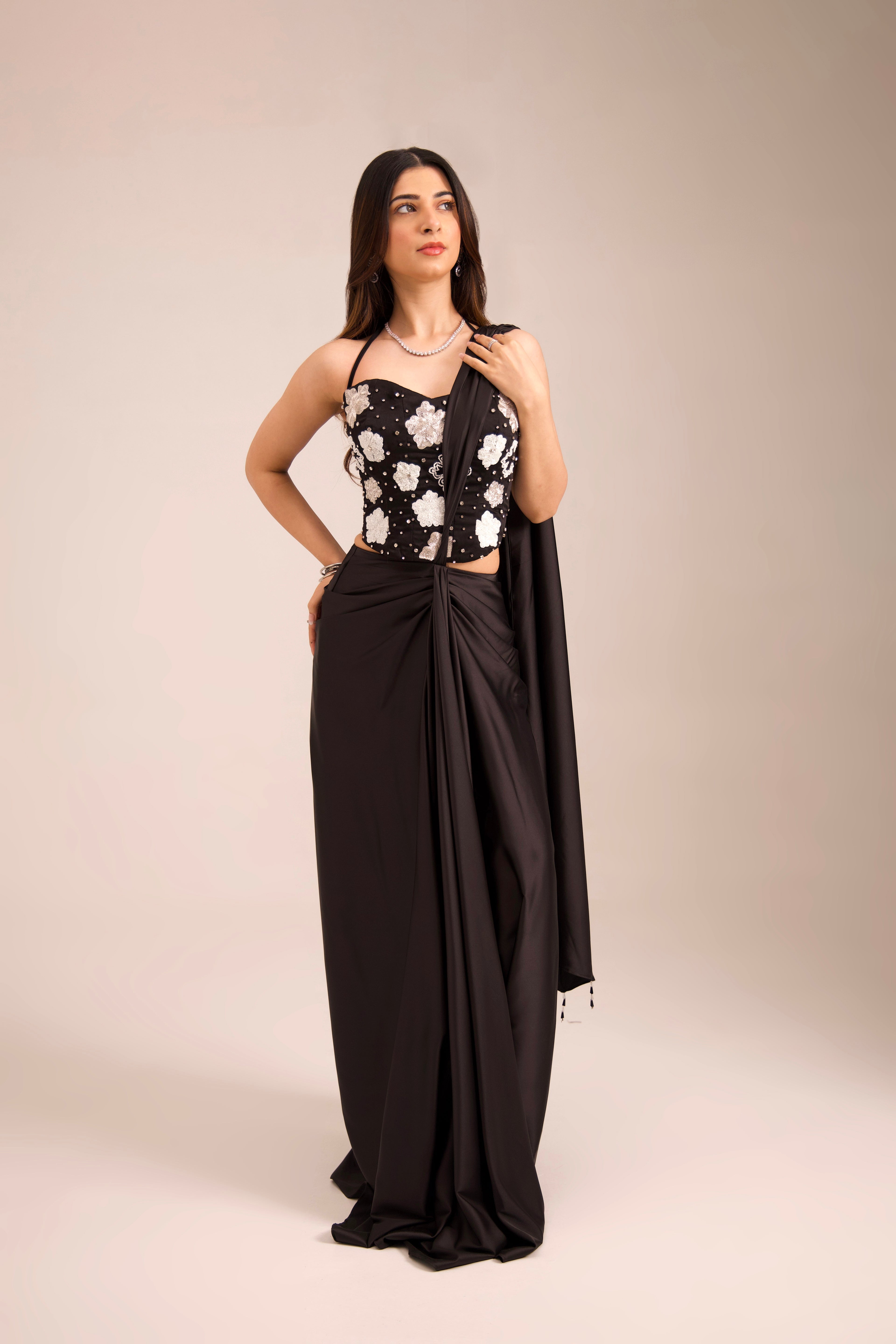Ruby Corset-Saree set