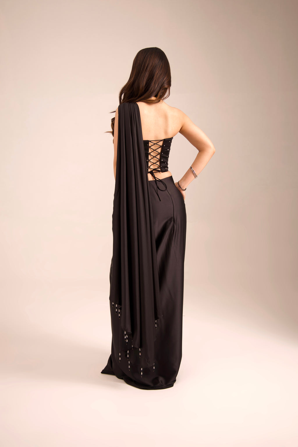 Ruby Corset-Saree set