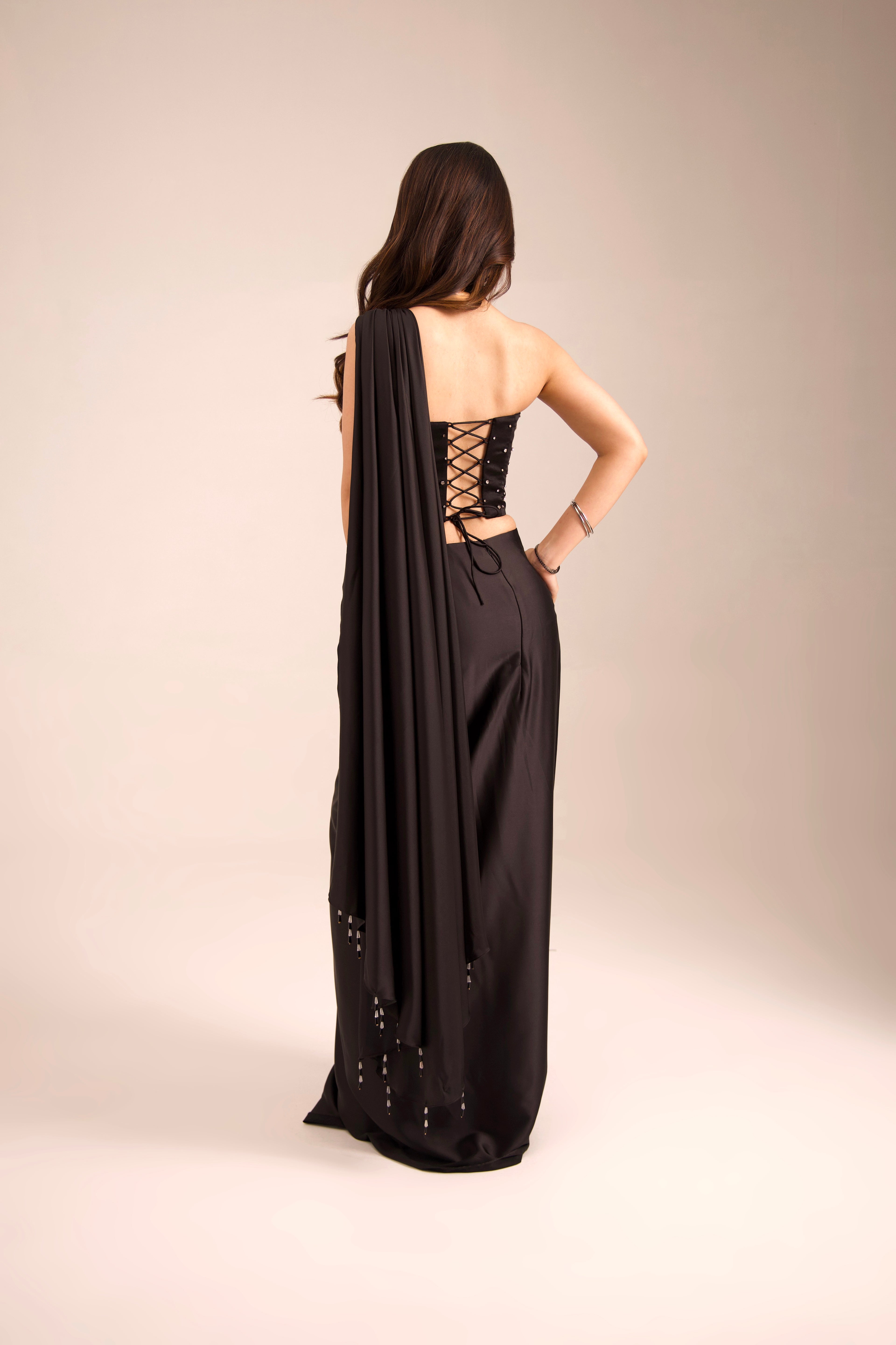 Ruby Corset-Saree set
