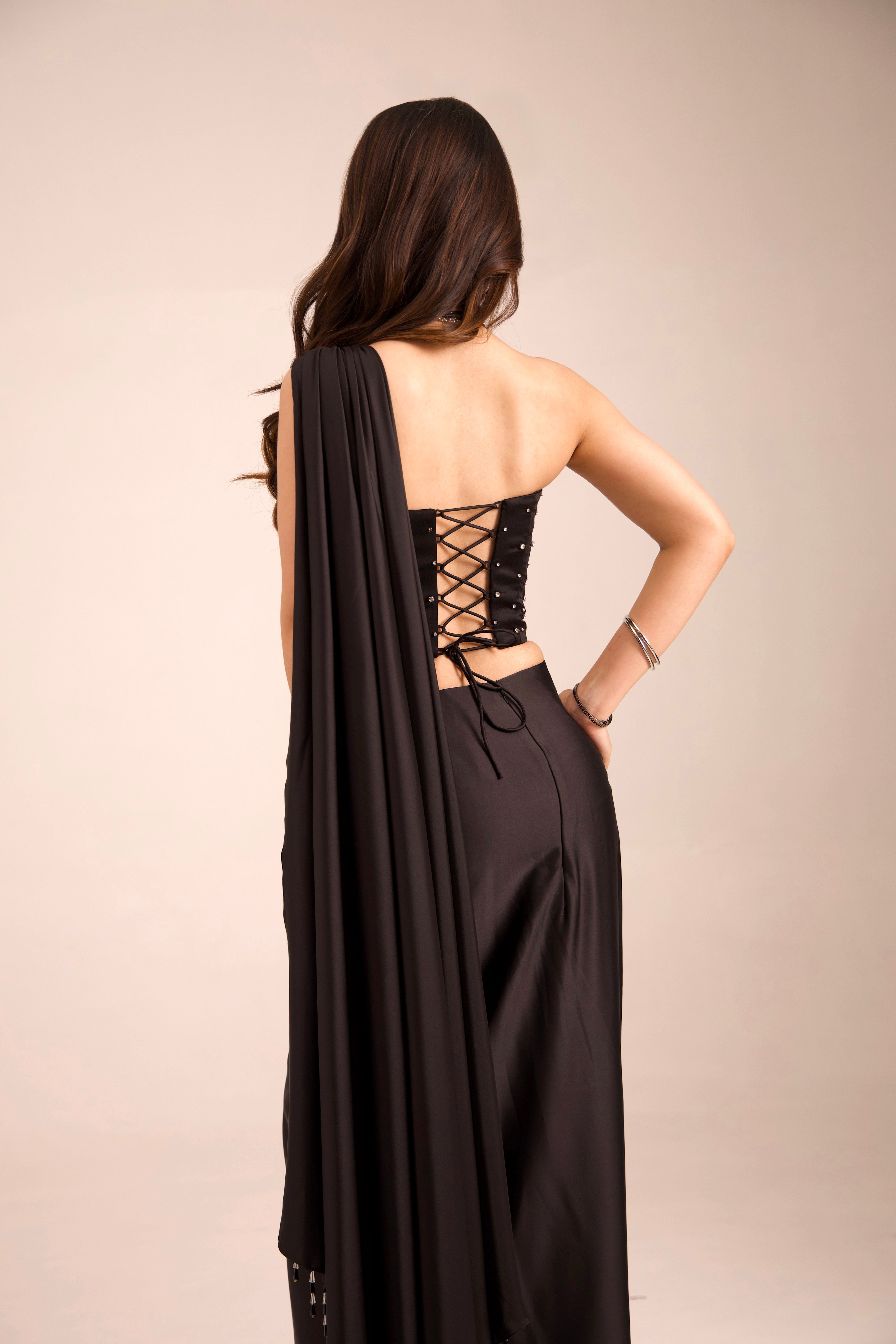 Ruby Corset-Saree set